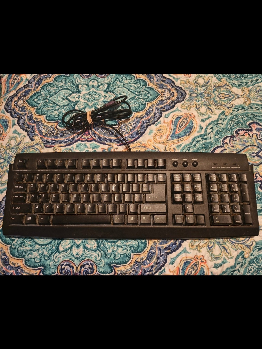 Wired Black Desktop USB Keyboard - Standard Full-Size Layout